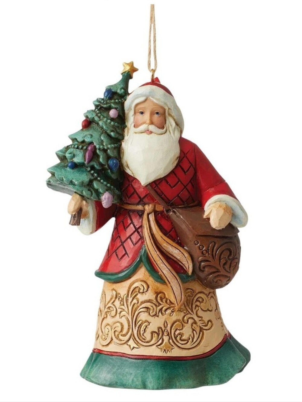 Jim Shore Santa With Tree & Toybag Ornament